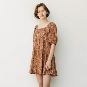 Wild Fable Vintage Floral Print Peasant Baby Doll Dress